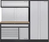 Stěny MOBILIO GREY přímé, deska buk, hloubka 463mm